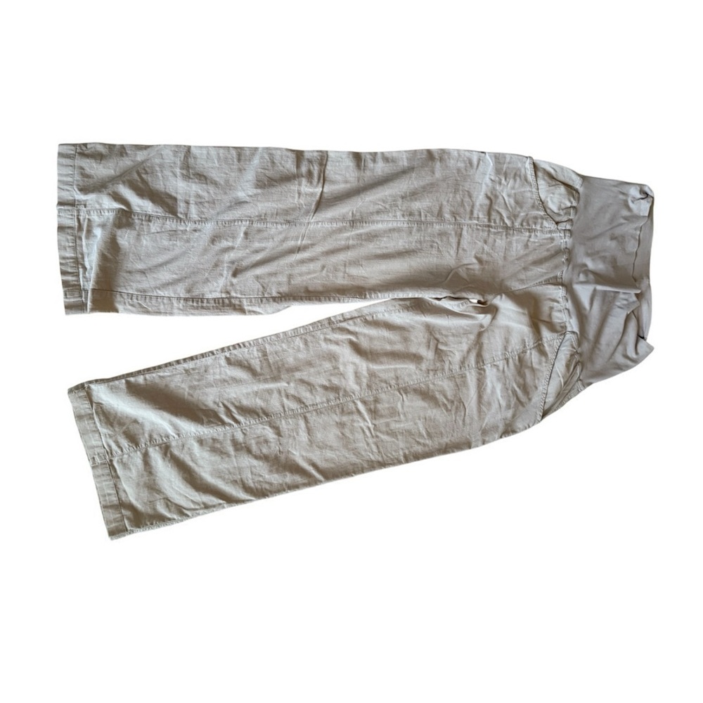 Columbia Women's Wide Leg Pants in Light Cream - rollover waist for maternity